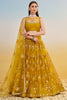 Wonderful Mustard Yellow Thread Embroidered Net Lehenga Choli