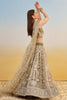 Glamorous Brown Thread Work Net Designer Lehenga Choli With Dupatta