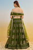 Astonishing Green Thread Embroidered Mehendi Wear Lehenga Choli