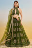 Astonishing Green Thread Embroidered Mehendi Wear Lehenga Choli