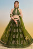 Astonishing Green Thread Embroidered Mehendi Wear Lehenga Choli