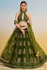Astonishing Green Thread Embroidered Mehendi Wear Lehenga Choli