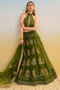 Astonishing Green Thread Embroidered Mehendi Wear Lehenga Choli