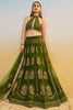 Astonishing Green Thread Embroidered Mehendi Wear Lehenga Choli