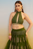 Astonishing Green Thread Embroidered Mehendi Wear Lehenga Choli