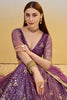 Incredible Purple Thread Work Net Bridesmaid Lehenga Choli