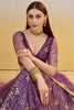 Incredible Purple Thread Work Net Bridesmaid Lehenga Choli