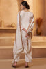Lovely Off-White Thread Work Cotton Traditional Suit Pant With Dupatta