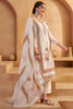 Lovely Off-White Thread Work Cotton Traditional Suit Pant With Dupatta