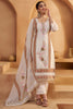 Lovely Off-White Thread Work Cotton Traditional Suit Pant With Dupatta
