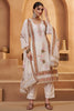 Lovely Off-White Thread Work Cotton Traditional Suit Pant With Dupatta