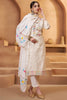 Awesome Off-White Thread Work Event Wear Pant Suit With Dupatta