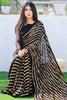 Alluring Black Sequins Work Georgette Cocktail Wear Saree With Blouse