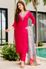 Eye-Catching Rani Pink Rayon Traditional Pant Suit With Printed Dupatta