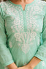Amazing Turquoise Embroidered Cotton Event Wear Straight Suit With Dupatta