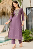 Incredible Purple Thread Embroidered Rayon Event Wear Suit With Dupatta