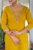 Gorgeous Yellow Embroidered Rayon Straight Suit With Dupatta