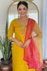 Gorgeous Yellow Embroidered Rayon Straight Suit With Dupatta