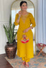 Gorgeous Yellow Embroidered Rayon Straight Suit With Dupatta