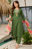 Magnetic Green Rayon Event Wear Pant Suit With Bandhani Dupatta