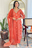Wonderful Orange Printed Rayon Event Wear Pant Suit With Dupatta