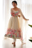 Ravishing Cream Floral Printed Organza Festival Wear Anarkali Suit
