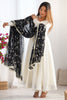 Adorable Off-White Silk Festival Wear Anarkali Suit With Heavy Dupatta