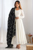 Adorable Off-White Silk Festival Wear Anarkali Suit With Heavy Dupatta
