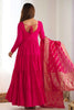 Marvelous Hot Pink Anarkali Suit With Banarsi Silk Dupatta