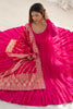 Marvelous Hot Pink Anarkali Suit With Banarsi Silk Dupatta