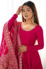 Marvelous Hot Pink Anarkali Suit With Banarsi Silk Dupatta