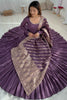 Delightful Purple Chanderi Anarkali Suit With Banarasi Dupatta