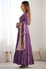 Delightful Purple Chanderi Anarkali Suit With Banarasi Dupatta