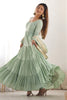 Beautiful Pista Green Anarkali Gown With Banarasi Silk Dupatta