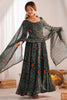 Incredible Green Bandhej Printed Georgette Casual Wear Anarkali Suit