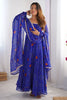 Amazing Royal Blue Bandhej Printed Georgette Event Wear Anarkali Suit
