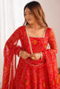 Fabulous Red Bandhani Printed Georgette Festival Wear Anarkali Suit