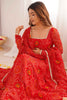 Fabulous Red Bandhani Printed Georgette Festival Wear Anarkali Suit