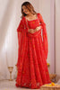 Fabulous Red Bandhani Printed Georgette Festival Wear Anarkali Suit