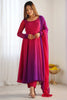 Wonderful Dark Pink Embroidered Georgette Event Wear Anarkali Suit