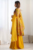 Shocking Yellow Floral Printed Silk Designer Palazzo Suit With Dupatta