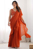 Attractive Orange Sequins Georgette Ready To Wear Sharara Saree