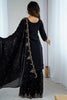 Amazing Black Sequins Silk Reception Wear Sharara Suit With Dupatta