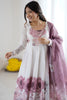 Rich Pink Floral Printed Organza Event Wear Anarkali Suit With Dupatta