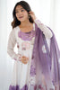 Bewitching Mauve Floral Printed Organza Festival Wear Anarkali Suit