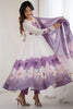 Bewitching Mauve Floral Printed Organza Festival Wear Anarkali Suit