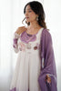 Bewitching Mauve Floral Printed Organza Festival Wear Anarkali Suit