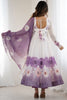 Bewitching Mauve Floral Printed Organza Festival Wear Anarkali Suit
