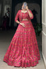 Cherished Pink Floral Print Tussar Silk Party Wear Lehenga Choli