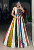Sweet MultiColor Gamthi Work Rayon Navratri Wear Crop Top Lehenga